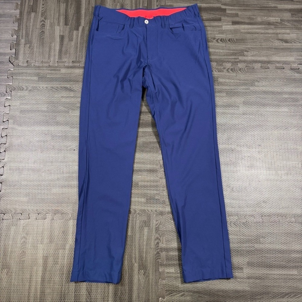 Redvanly Kent Pull On Pants Mens L (fits 36x32) Blue Trouser Golf Performance